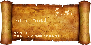 Fulmer Anikó névjegykártya